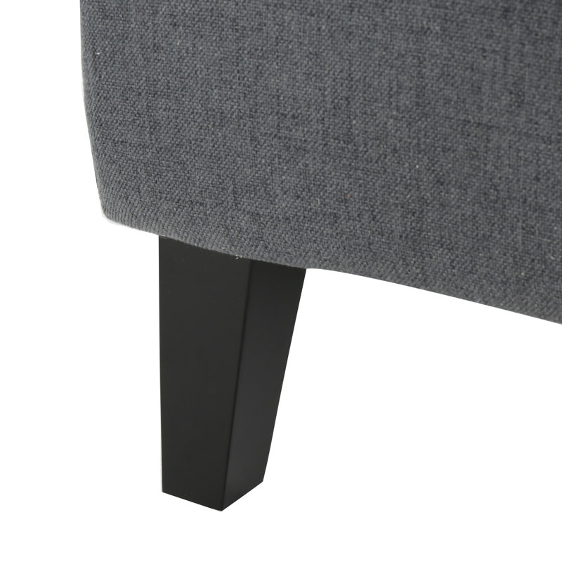 Fauteuil à oreilles avec siège rembourré et pieds en bouleau Modern