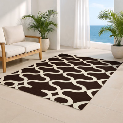Tapis noir intérieur et extérieur Trellis