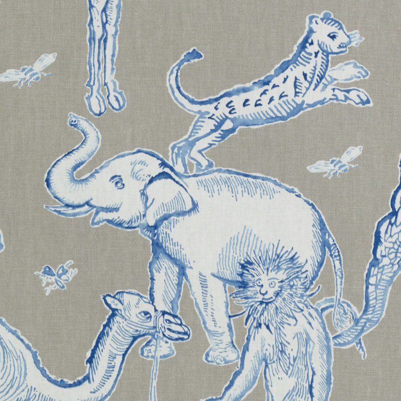 Tobi Fairley Prints and Wovens Langdon Fabric, Azure