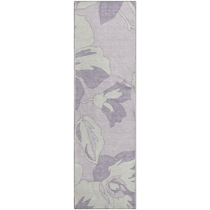Premium Machine Washable Prisco Lavender Rug, Runner 2'3" x 7'6"