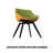 63" Medieval Modern Cream Style MDF Dining Table And Green PU Dining Chair Set, 4 Sets Of Black Metal Leg Dining Chairs, Suitable For Kitchen&Home