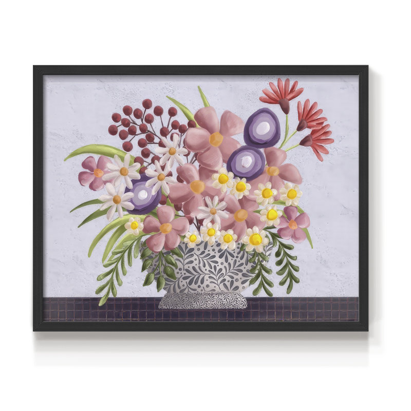 «Snappy Bouquet II», reproduction encadrée, H 11 po x l 14 po, Noir, noir, noir, noir