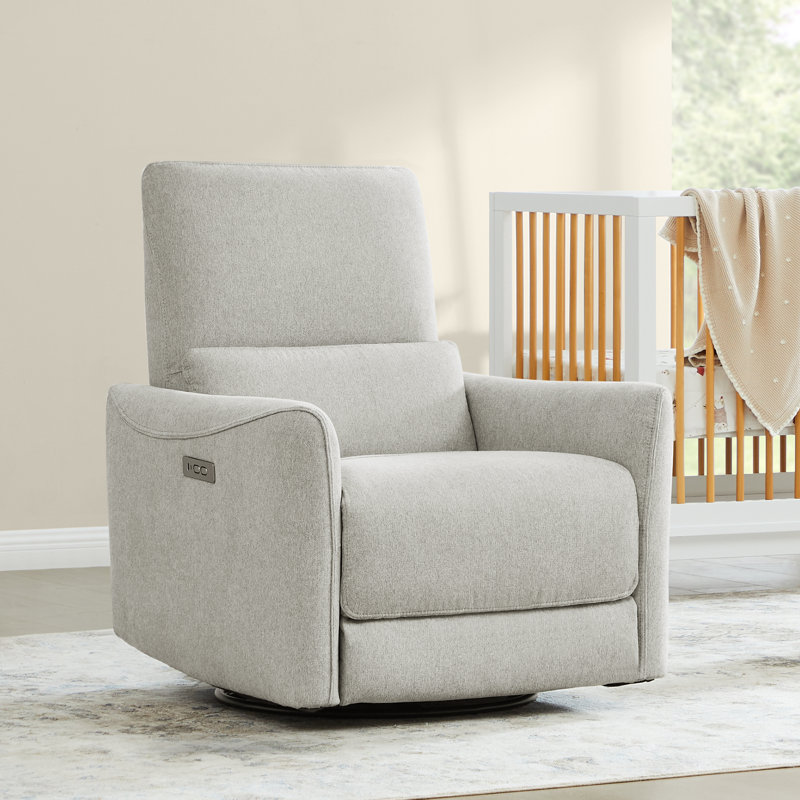 Fauteuil inclinable électrique pivotant rembourré Mikkel, Colombe