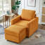 Chaise longue classique en velours côtelé, canapé confortable, fauteuil d'appoint rembourré avec repose-pieds-1415979528
