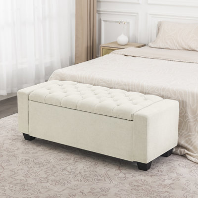 Banc de rangement avec repose-pieds 49 po