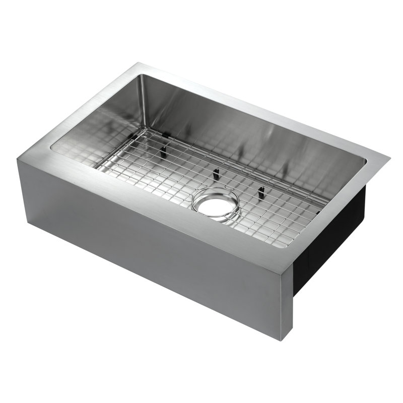 Lapeer 31'' Satin Stainless Steel Farmhouse Single Bowl Sink