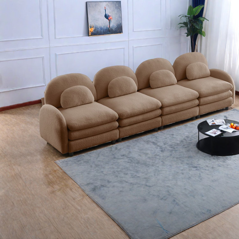 Canapés Cloud Comfort, canapé modulaire moderne 4 places Teddy pour la maison