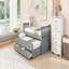 Lit de jour avec couchette et tiroirs, taille simple, gris-439053525-439053524