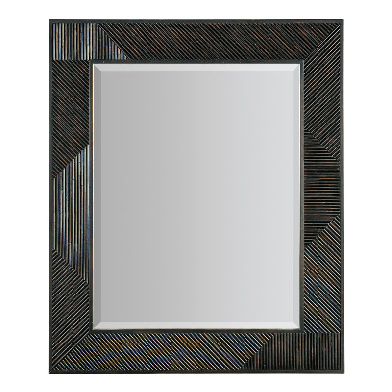 Retreat Rectangle Beveled Mirror, Black