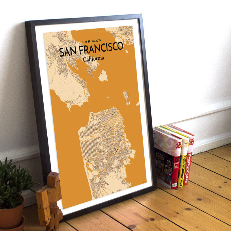 San Francisco City Map - No Frame Print, 43.2cm H x 27.9cm W x 0.1cm D