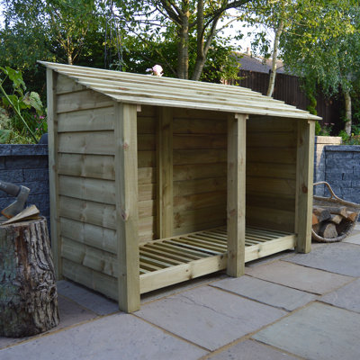 Nia 180cm W x 68cm D Solid Wood Log Store