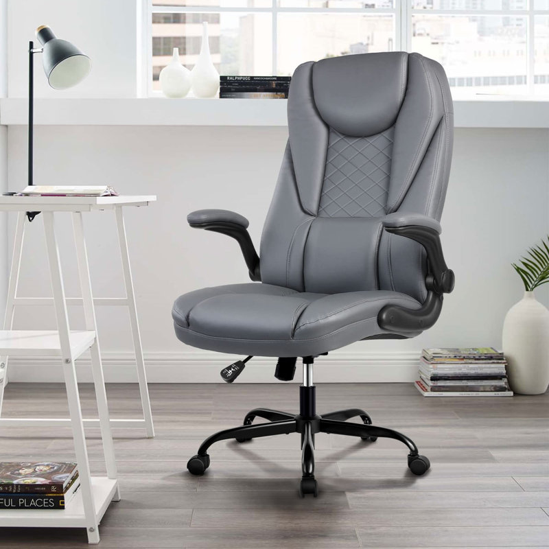 Fauteuil de direction en velours Luisiana, Gris