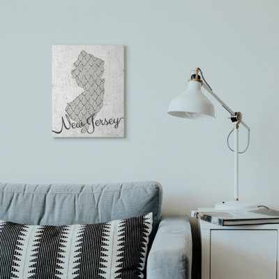 « new jersey patterned gray state us state design », impression sur toile