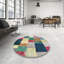 Tapis rose/jaune/vert contemporain-45741986