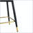 PU Leather Bar Stool Set with Gold Accent Footrest and Ergonomic Back-411436070