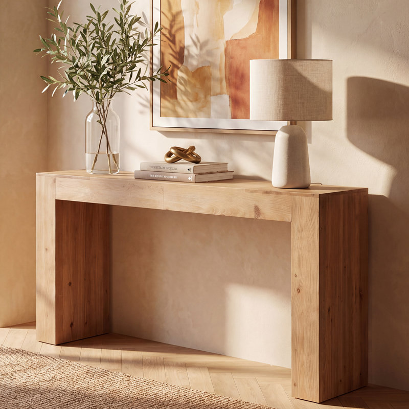 70.87" Solid Wood Farmhouse Console Table