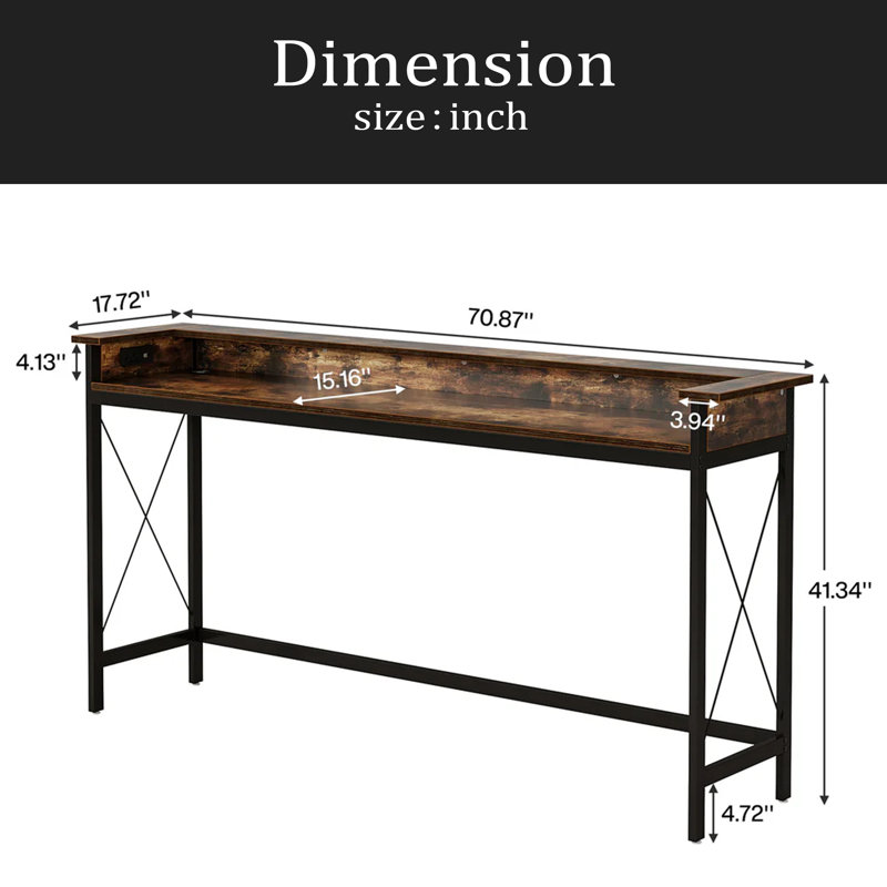 Couch Table With Electrical Outlet,Console Table,Bedside Table