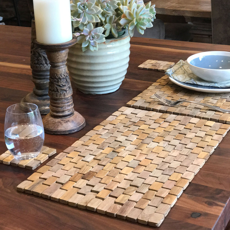 Handcrafted Teak Rectangle Placemat 