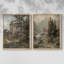 «Vintage Landscape XXXV», impression giclée sur cadre - ensemble de 2-883630555-883630549