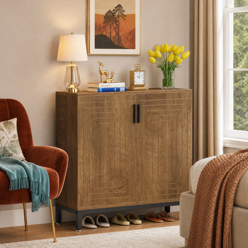 Dracut 20 Pair Shoe Storage Cabinet, Walnut Brown
