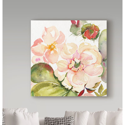 « désert rose iii », reproduction de peinture à l’aquarelle sur toile tendue