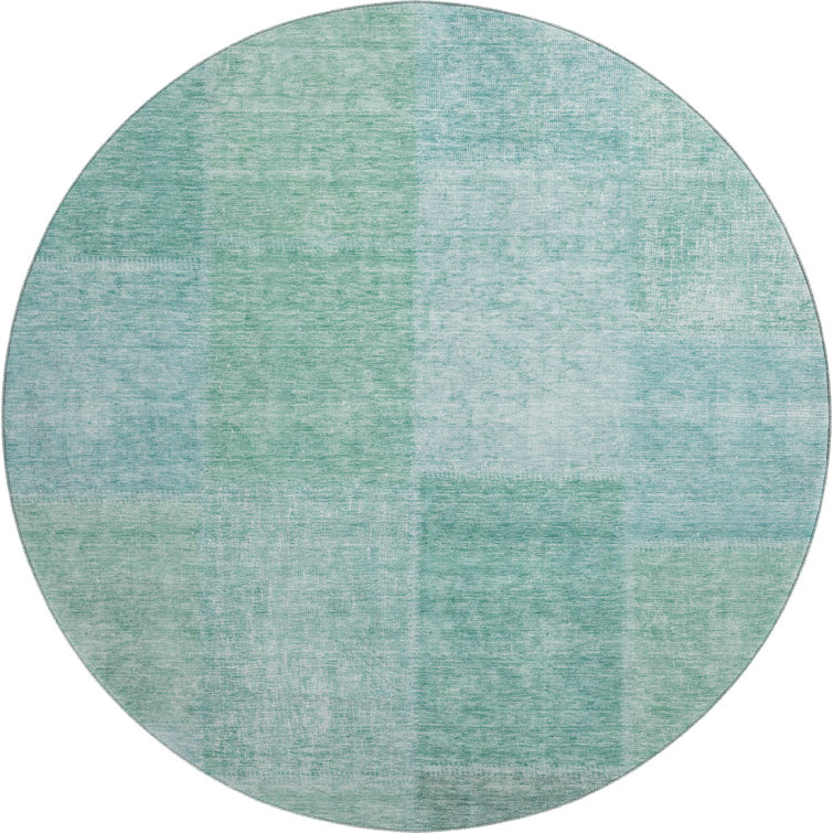 Premium Machine Washable Prisco Teal Rug
