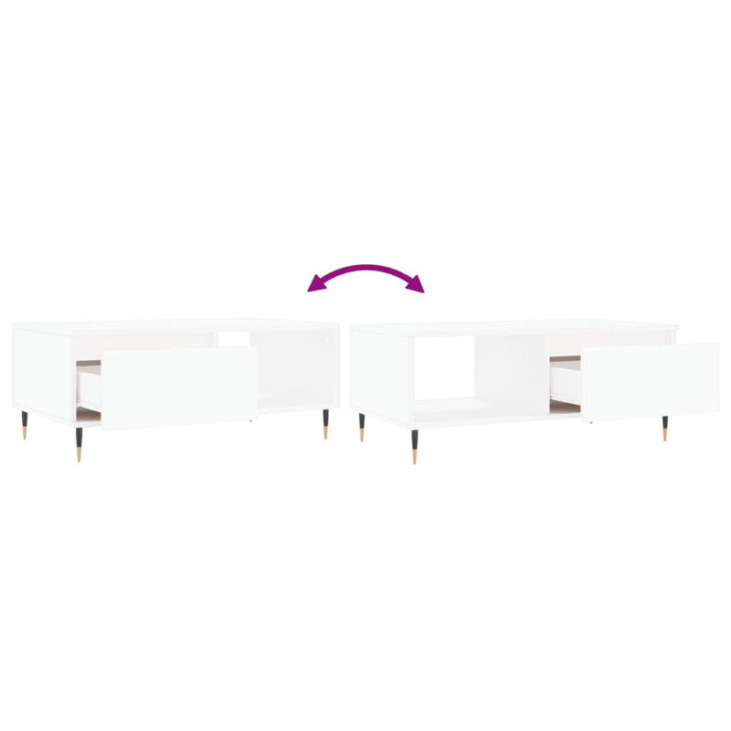 Micki Coffee Table with Storage, White