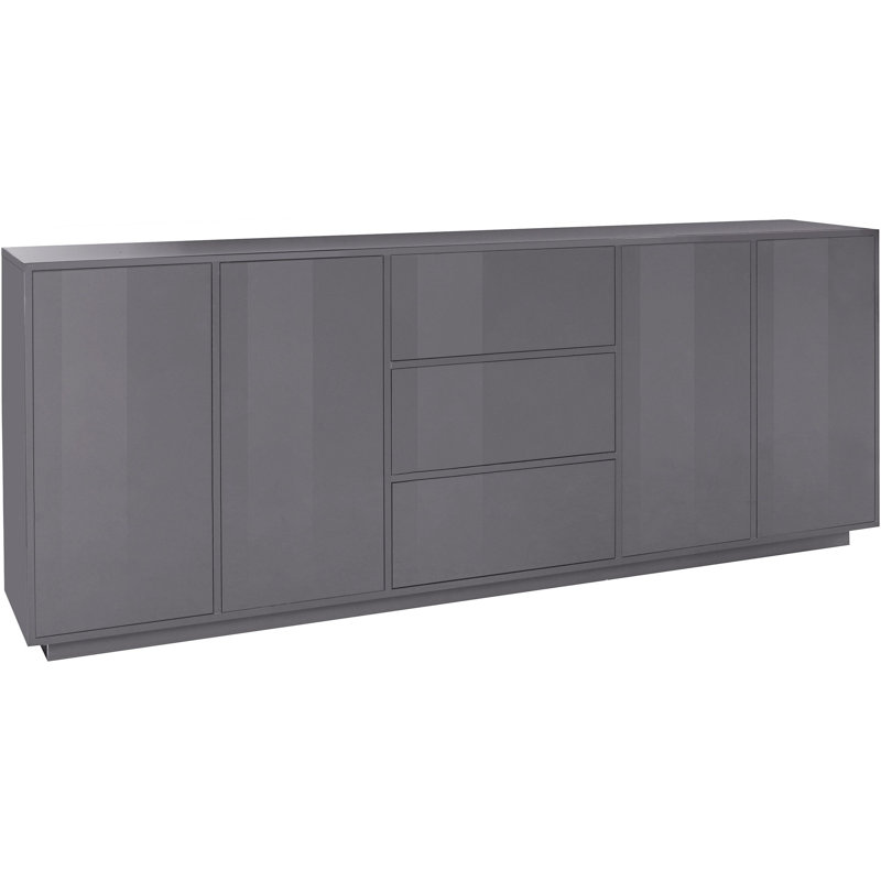 Emina 220cm Sideboard, Anthracite Grey Glossy
