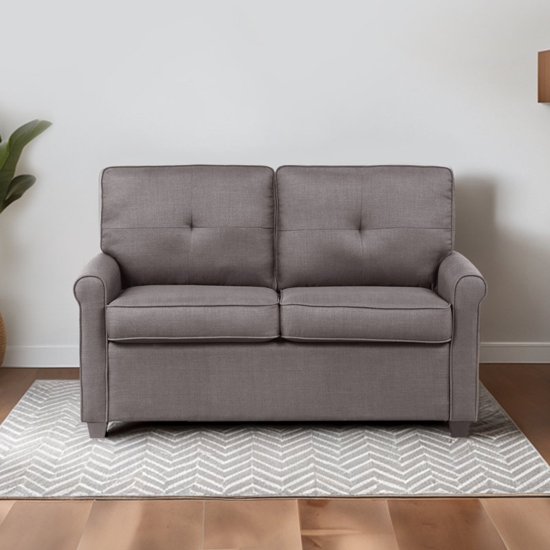 Élégant canapé-lit coulissant avec tissu en polyester tissé et cadre en bois massif