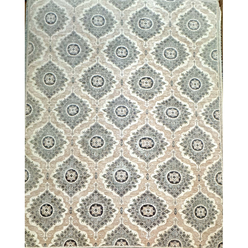 Proprietary Patterns Wool Geometric Area Rug in Bedford Beige, Rectangle 10' x 14'