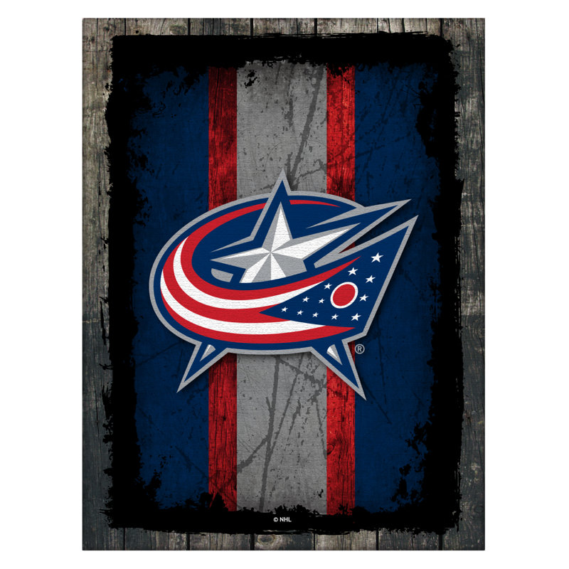 Art sur toile NHL Logo, Blue Jackets de Columbus, H 20 po x l 15 po x P 1 po