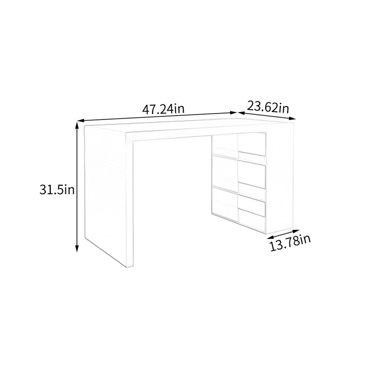 Stainless Steel Fashion Store Display Table, 31.5" H x 47.24" W x 23.62" D
