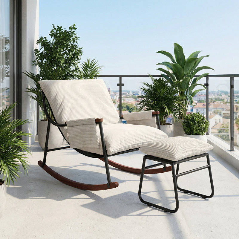 Steel Rocking Chair, Beige