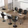 Elegant Adjustable Height Upholstered Counter Stool With Stylish Metal Frame And Convenient Footrest