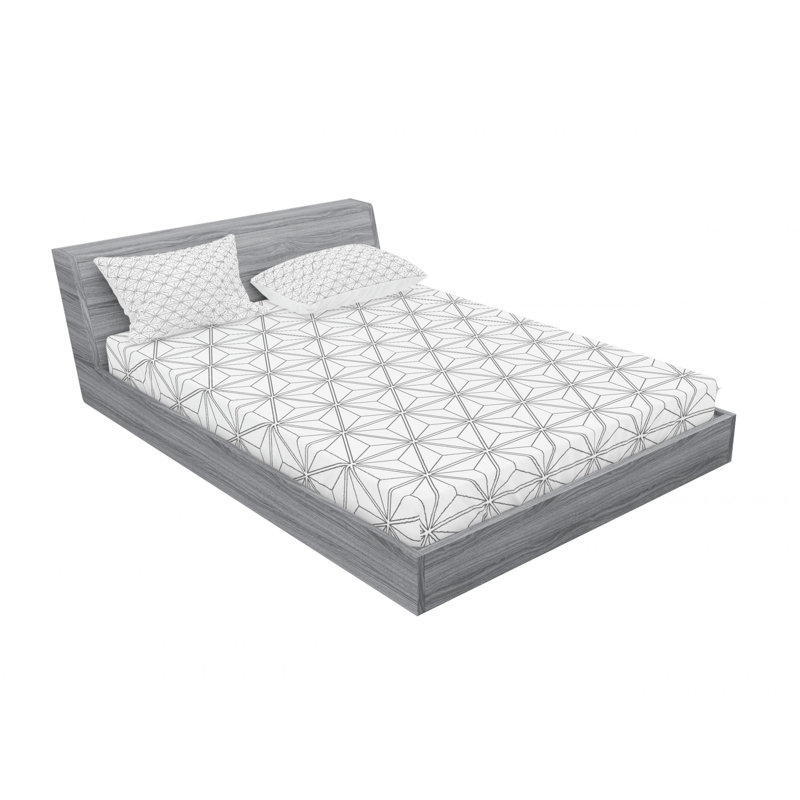 Microfiber Geometric Sheet Set, Full/Double Sheet Set with Fitted Sheet