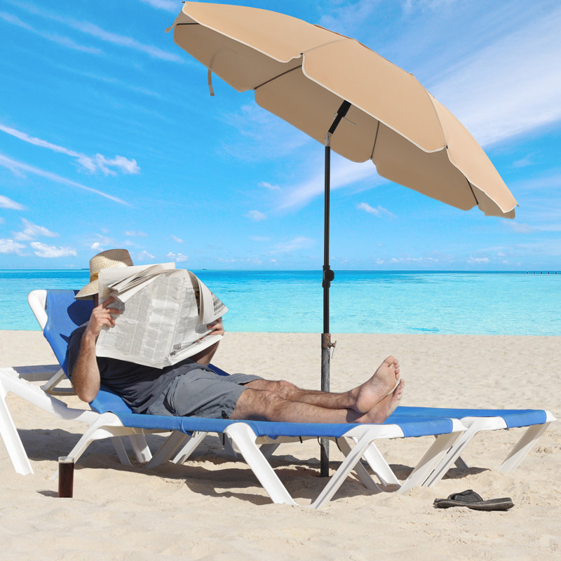 Braley Beach Parasol, Taupe, 230cm H x 200cm W x 200cm D