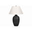 Lampe de table, éclairage, céramique noire, abat-jour ivoire / crème, moderne