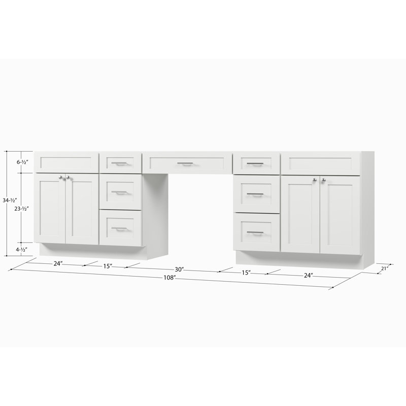 108 Base de meuble-lavabo double 108 seulement, Blanc