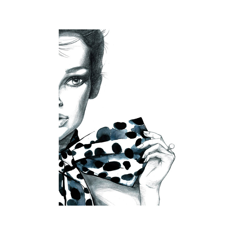 Polka Dots Girl by Rongrong DeVoe - Wrapped Canvas Print, 66.04 cm H x 45.72 cm W x 1.91 cm D