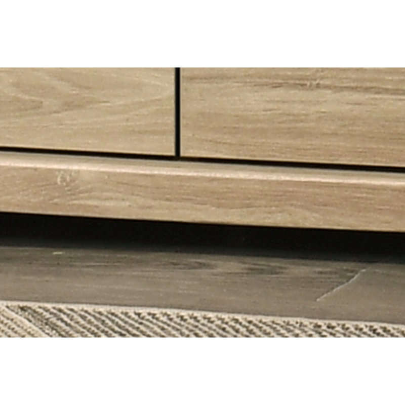 Commode 6 tiroirs avec poignées noires Elara, Chêne clair