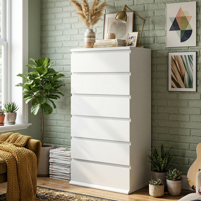 50-centimetre-wide six-drawer chest of drawers
