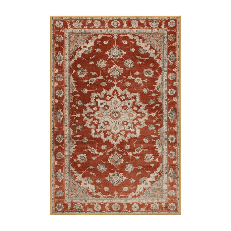 Machine Washable Overdyed Brown Area Rug, Rectangle 2' x 3'