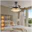 Ventilateur de plafond rétractable de 42 po avec lumière, ventilateur de lustre moderne à DEL avec télécommande, pales réglables à 6 vitesses, moteur à courant continu silencieux, éclairage à intensité variable pour le salon, la chambre à couc