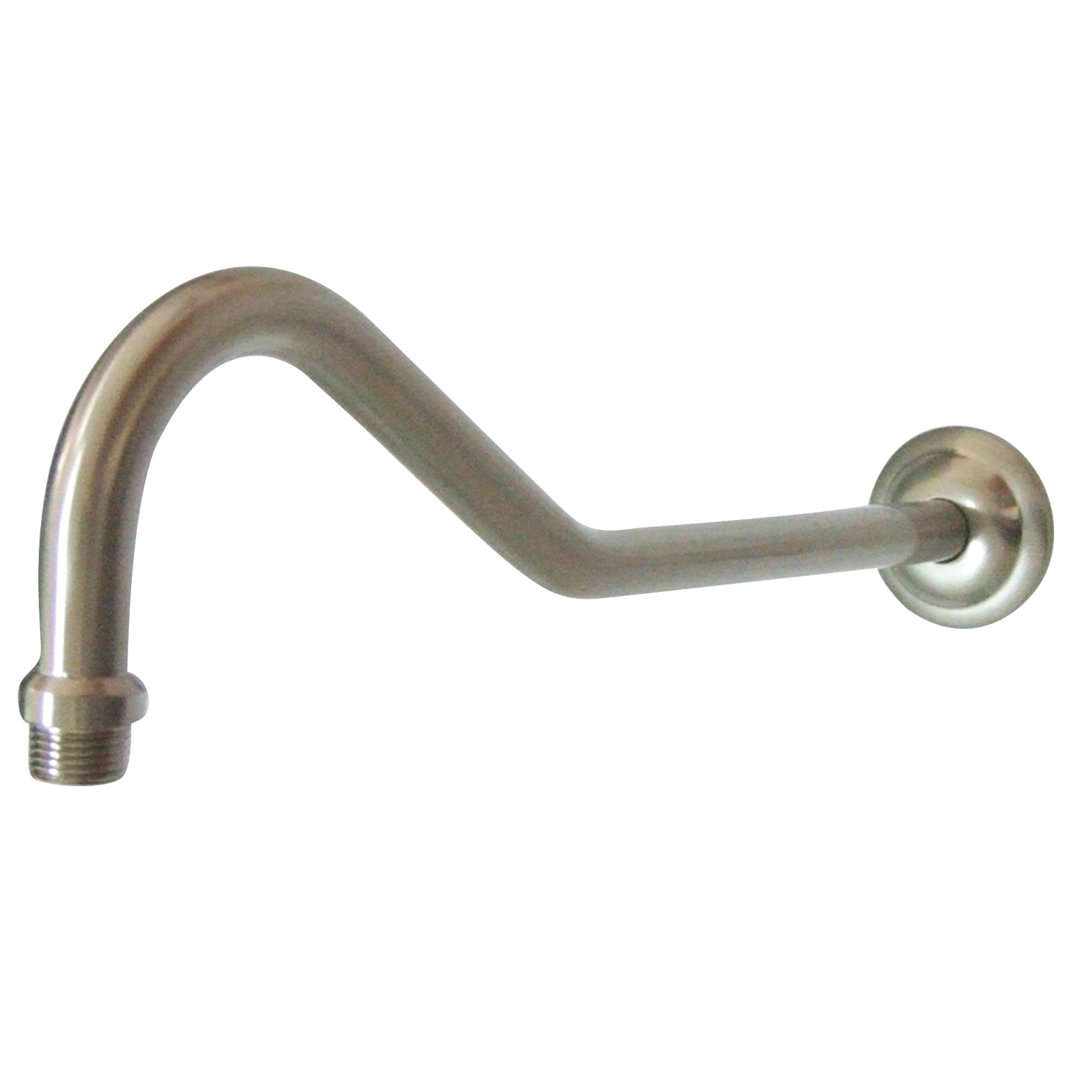 Kingston Brass Shower Scape 17-Inch Sheppard's Hook Rain Drop Shower Arm with Round Flange Kingston Brass