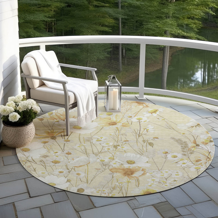 Machine Washable Indoor/Outdoor Claudian ACN1505 Wheat Rug