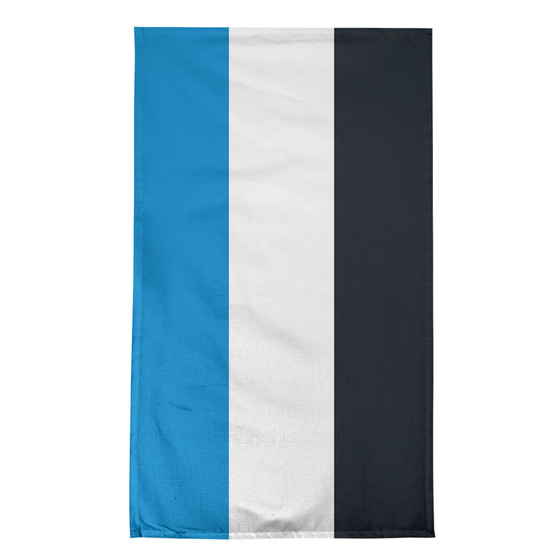 Stripe Tea Towel Kitchen Towel, Poly Twill, Blue/White/Black Football