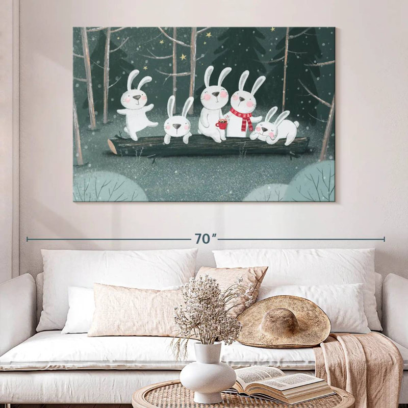 Lapins d'hiver, H 34 po x l 51 po