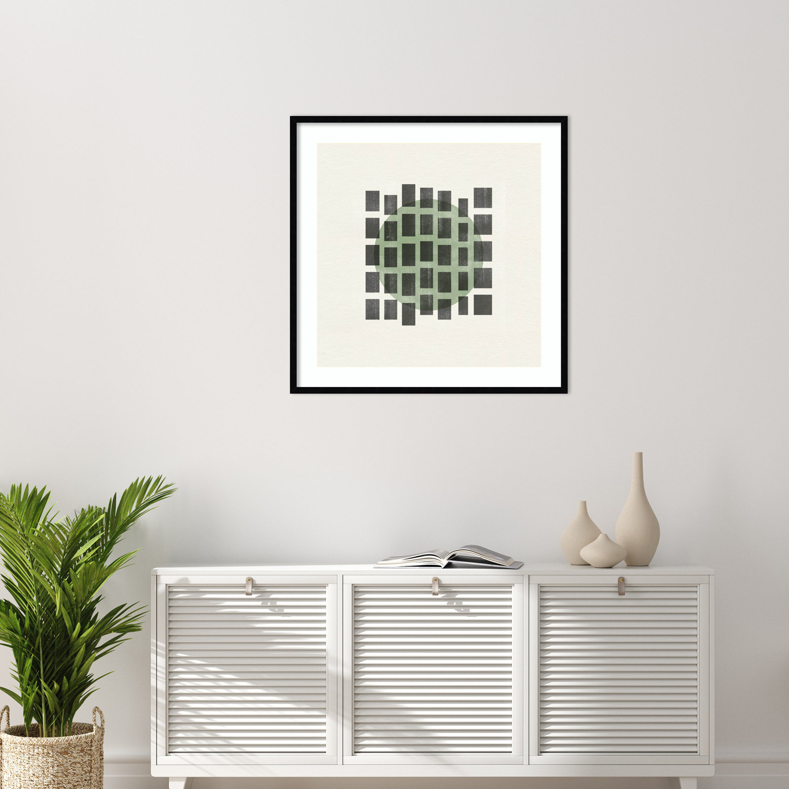 Leia "Minimalist Japandi 01" Print, Black, 33" H x 33" W