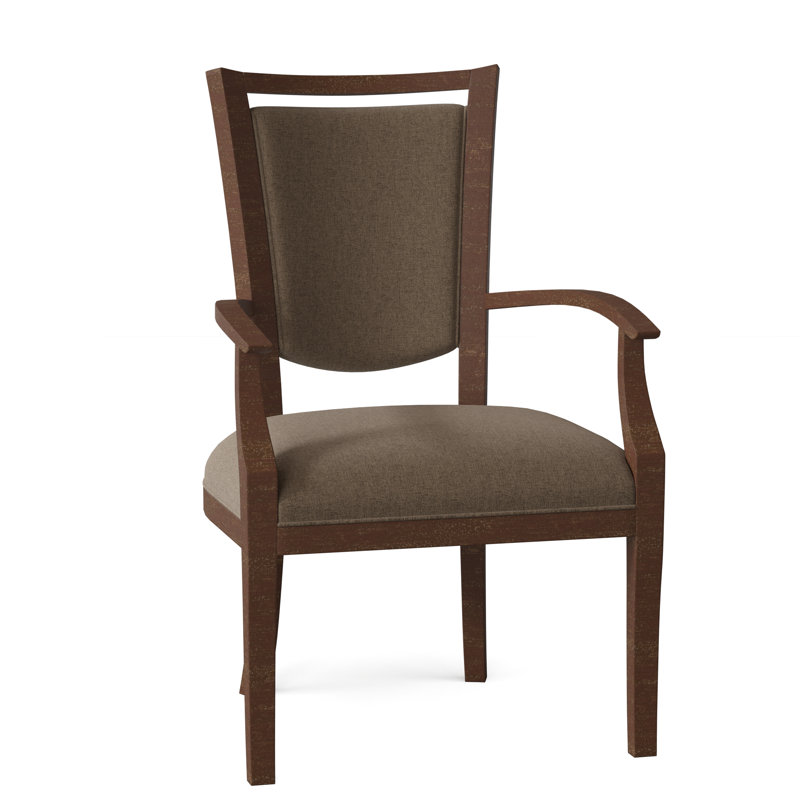 Chaise avec accoudoirs rembourrée Spiro, Écorce 8789, Noyer