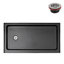Base de douche 60 po x 36 po en alcôve en acrylique noir brillant avec drain à gauche, drain inclus-115186104